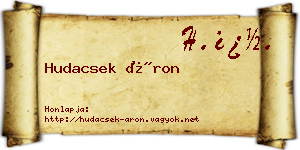 Hudacsek Áron névjegykártya